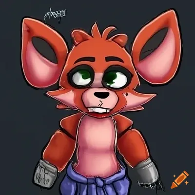 Cute chibi illustration of foxy the pirate fox from fnaf on Craiyon