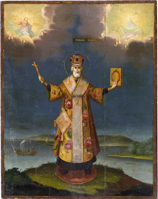 Икона Святой Николай Чудотворец, Мирликийский на золоте купить в Мастерской  Золотых Подарков
