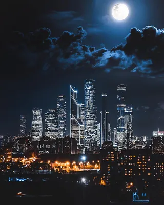 Купить фотообои "Ночной город" в интернет-магазине в Москве