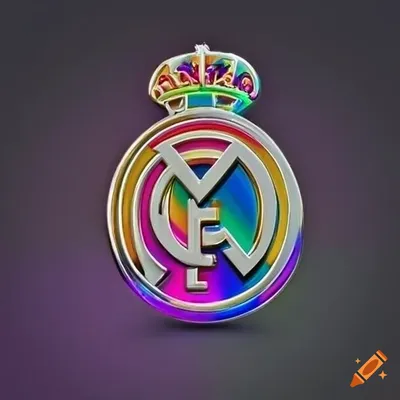 Metallic rainbow real madrid logo on Craiyon