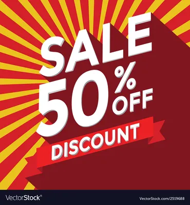 Christmas sale 50 percent discount retro sign Vector Image