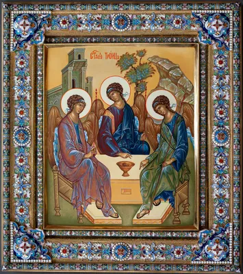 Купить картины и иконы из янтаря, православные иконы Икона Святая Троица на  сайте 