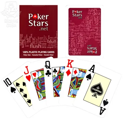 Карты для покера "Poker club", синяя рубашка, 100% пластикик