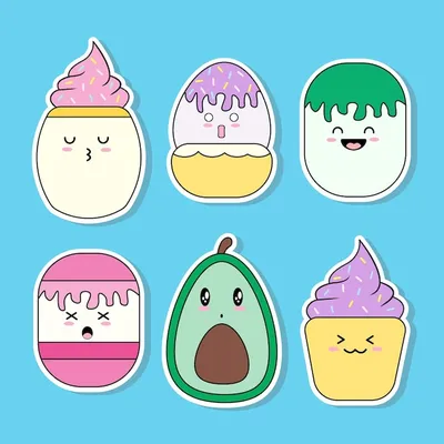 Набор стикеров "Kawaii Food - Милая еда" на телефон, ноутбук, ежедневник,  велик - купить с доставкой по выгодным ценам в интернет-магазине OZON  (1313231675)