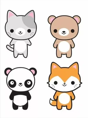 Милые животные для срисовки | Cute kawaii drawings, Kawaii drawings, Cute  animal drawings kawaii