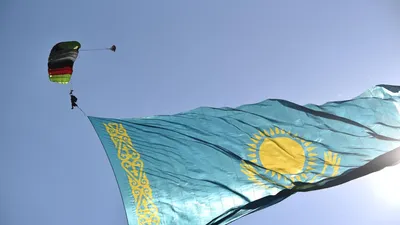 Флаг Казахстана РК кабинетный габардин "Аппликация" (id 13200594), купить в  Казахстане, цена на 