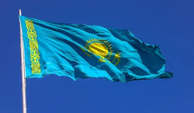 Флаг на машину "Казахстан", 30 х 43 см