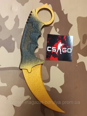 Деревянный Керамбит Karambit Gold из Стандофф 2, КС:ГО, Керамбит игрушечный  керыч. Керамбит Золотой Голд CS:GO (ID#1678214402), цена:  ₴, купить  на 