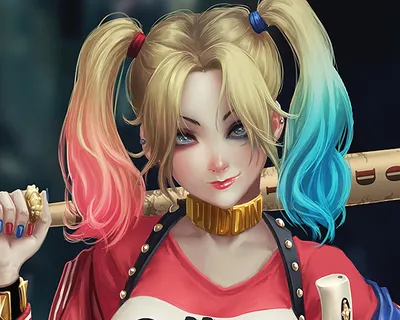 Harley Quinn Anime Mangaka Fan art, harley quinn, purple, heroes png |  PNGEgg