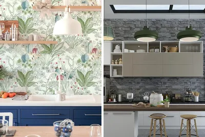 32 идеи стильных кухонных обоев, которые преобразят ваше кухонное пространство | Скучающая панда