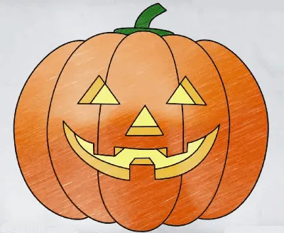 Рисунок хэллоуинской тыквы - 68 фото