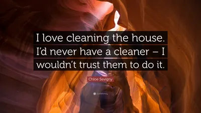 Хлоя Севиньи цитата: «Я люблю убираться в доме. У меня никогда не было бы уборщицы – я бы не стал