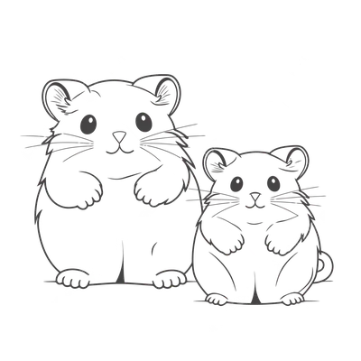 рисунок хомяки два милых маленьких хомяка раскраски наброски эскиз вектор  PNG , рисунок крыла, рисунок кольца, рисунок хомяка PNG картинки и пнг  рисунок для бесплатной загрузки