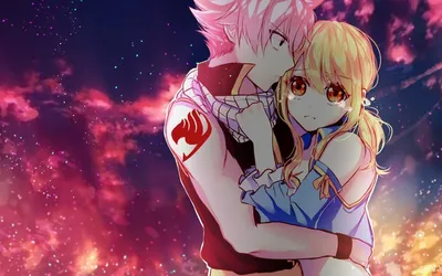 Обои на рабочий стол Нацу Драгнил / Natsu Dragneel и Люси Хартфилия / Lucy  Heartfilia из аниме Сказка о Хвосте феи / Fairy Tail, by Lium, обои для  рабочего стола, скачать обои, обои бесплатно