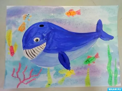 Мастер-класс по рисованию в смешанной технике «Веселый кит» для детей 5 лет  (11 фото). Воспитателям детских садов, школьным учителям и педагогам -  Маам.ру