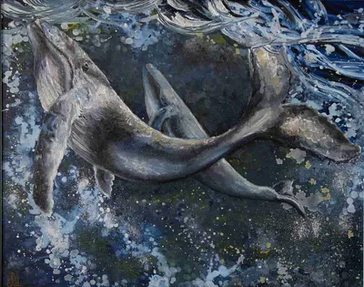 ᐉ Модульная картина ArtPoster Темный силуэт кита 100x72 см Модуль №26  (001820)