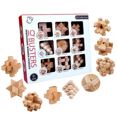 Купить PDTO деревянные китайские головоломки блоки детские игрушки набор 3D  замок Kongming | Joom