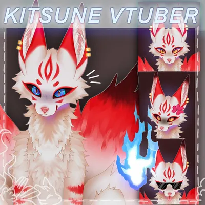 Cute red and white dragon-kitsune hybrid on Craiyon