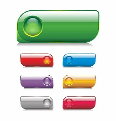 Colorful blank web button icons set cartoon style Vector Image