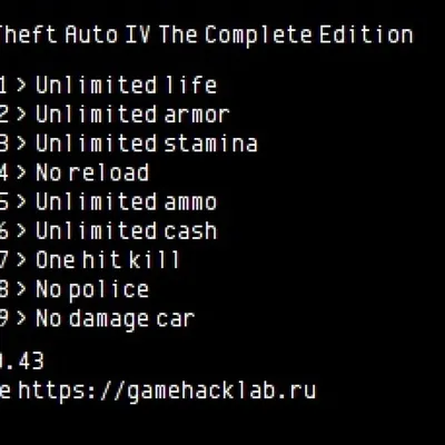 Скачать Grand Theft Auto 4 - The Complete Edition (GTA IV: CE): Трейнер/Trainer  (+9) [] {LIRW / GHL}