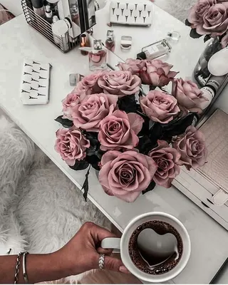 цветок роза розовая чашка кружка капучино HD обои для ноутбука | Good  morning handsome, Romantic good morning quotes, Good morning images