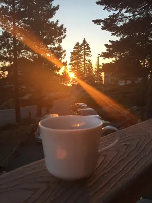 Картинка: Осень. Утро. Завтрак. Рассвет. Чашечкой кофе будешь согрет.