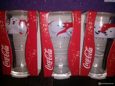 Coca Cola Стеклянные стаканы Coca Cola 6шт Подарочные Новогодние