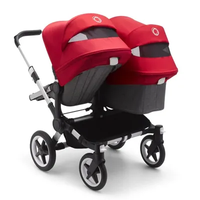 Коляска 2 в 1 Bugaboo для погодок Donkey 3 Duo Alu/Black/Red | Купить в СПб  в магазине Piccolo