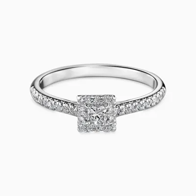 Красивое кольцо для помолвки, с бриллиантами, белое золото в Москве, цена  136000 руб.: купить в интернет-