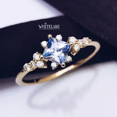 Кольцо для помолвки с бриллиантом "Asymmetry" RYD047 – купить в Киеве. Цена  в Украине в интернет-магазине ➤ YD Jewelry