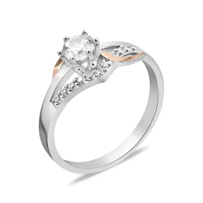 Серебряное кольцо с фианитом (арт. 2796.1) цена - 851.4 грн, фото - купить  в интернет-магазине Золотая Королева