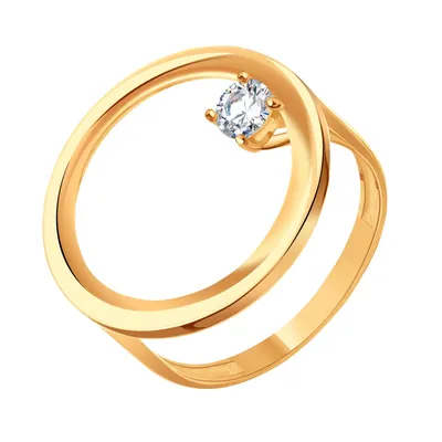 Золотое кольцо с фианитом (арт. 428260) цена -  грн, фото - купить в  интернет-магазине Золотая Королева