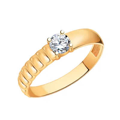 Купить Золотое кольцо с фианитом #210635 в Беларуси