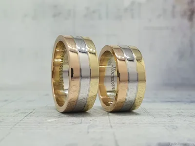 Тройные обручальные кольца, кольца из трех металлов, парные кольца –  заказать на Ярмарке Мастеров – NWARYRU | Обручальные кольца, Москва