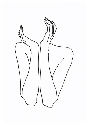 Two womens hands apart from black contour Vector Image