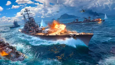 Обои морской бой, World of Warships, Мир Кораблей картинки на рабочий стол,  раздел игры - скачать