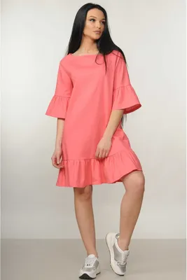 Платье кораллового цвета с двойной юбкой - купить в интернет-магазине  женской одежды Natali Bolgar