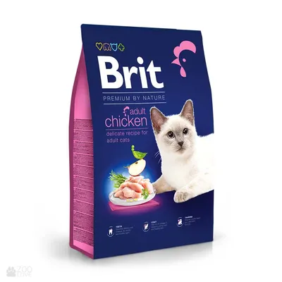 Brit Premium Cat 2кг Adult Chicken курица сухой корм для кошек (5049646),  купить оптом в Москве, цена, характеристики, описание - Симбио - ЗооЛэнд