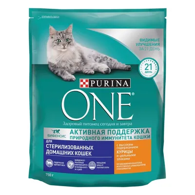 Корм сухой Purina One для стерилизованных кошек курица-цельные злаки, 750г  х 8шт