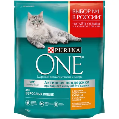 Сухой корм Purina One для взрослых кошек с курицей и цельными злаками, 750  г - купить с доставкой в Ростове-на-Дону - STORUM