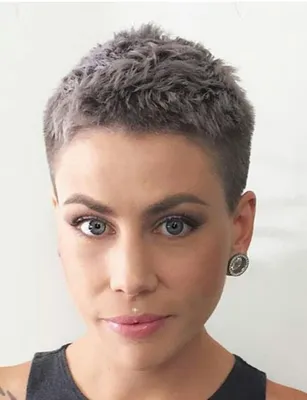 Pin by Nancy Candela Casalino on Hairstyles | Short shaved hairstyles,  Short silver hair, Funky short hair
