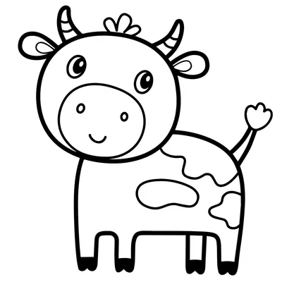 Раскраска Корова для малышей распечатать или скачать