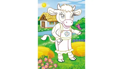 Раскраска Корова для детей распечатать картинку для мальчиков |  