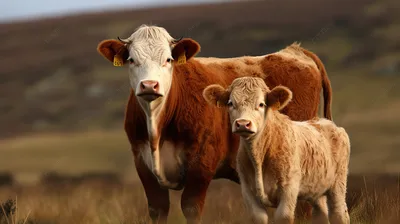 Корова и телёнок | Самые милые животные, Теленок, Милые животные