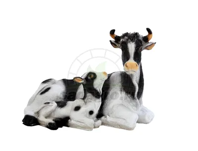 stl модель-Панно Корова с теленком пасется - 