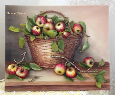 Осенняя корзина с яблоками - 58 фото