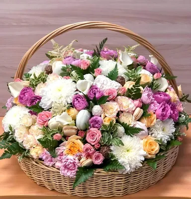 Корзина цветов C-28 купить по цене  руб. с доставкой по Туле –  интернет-магазин «Расцветочка»