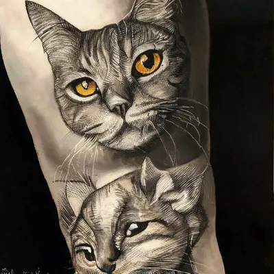 Angel Tattoo Долговременные тату кошка, проявляющаяся