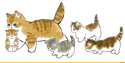 Кошек и котят нарисованные картинки