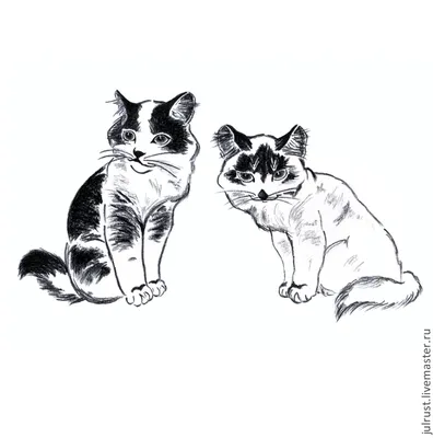 Несложные рисунки кота - 53 фото